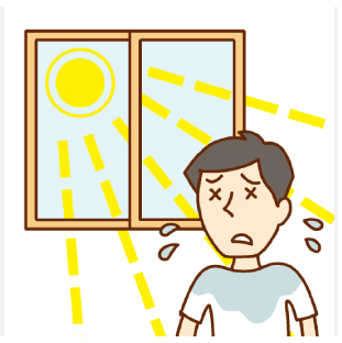 室内暑いイラスト | 宮崎・都城の注文住宅・リフォームなら千人