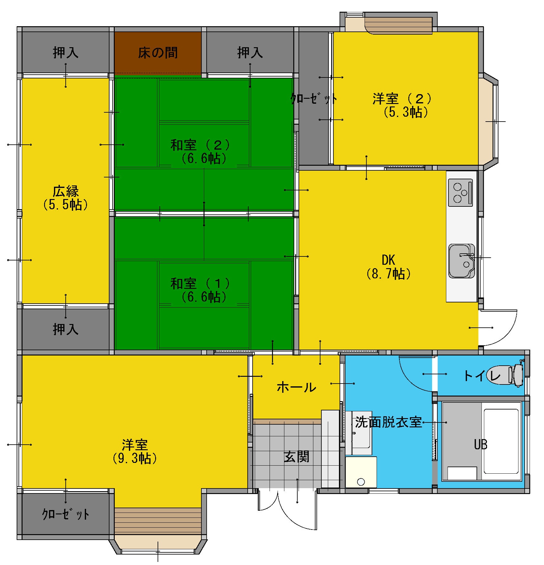 大塚台中古戸建て間取り／宮崎市